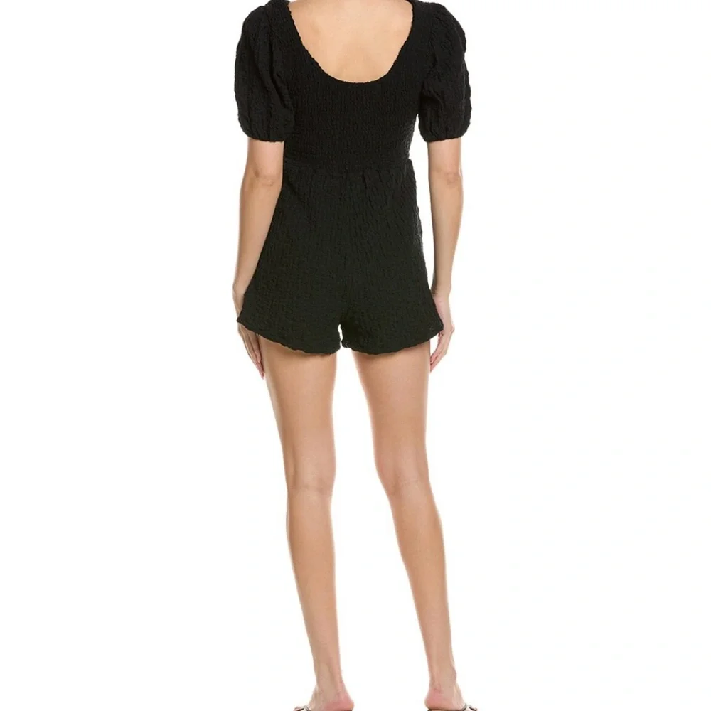 Saltwater Luxe Black Smocked Romper - Picture 2 of 6